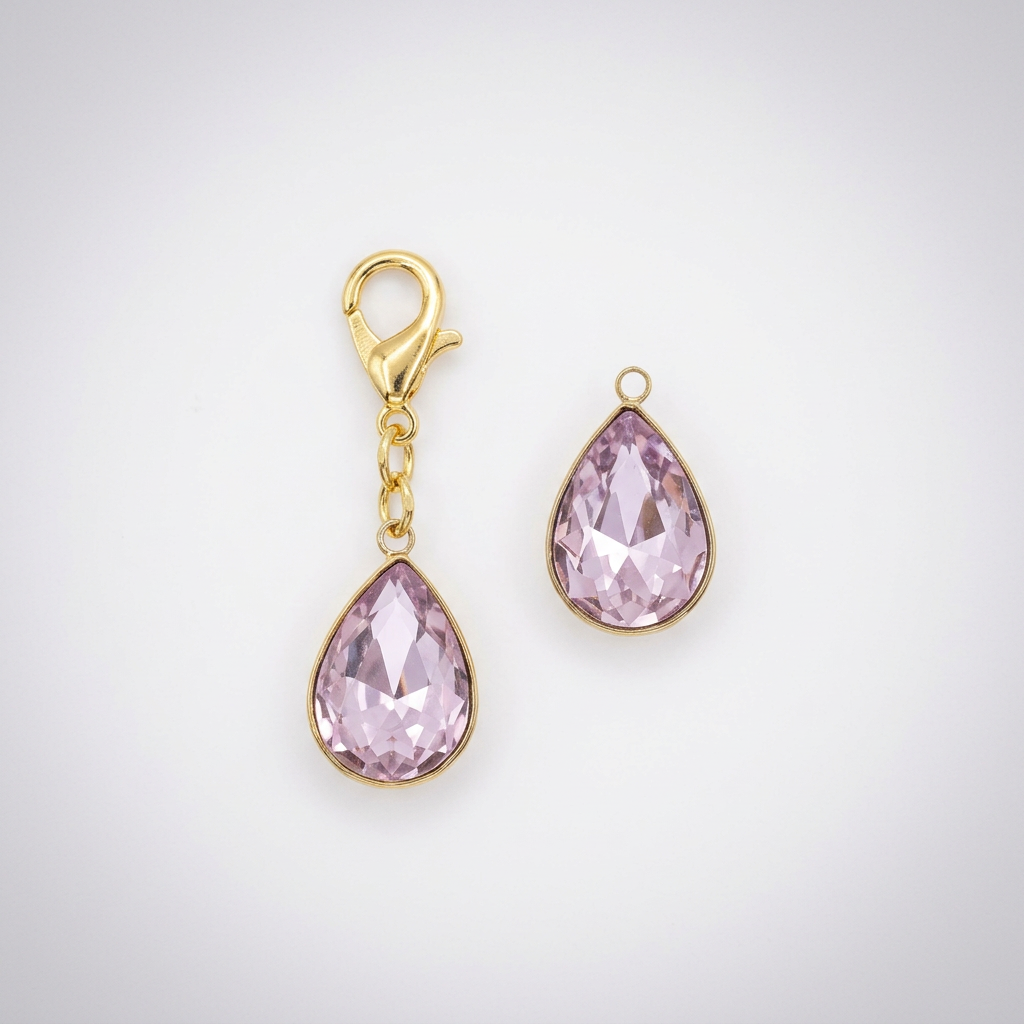 Colgante Lágrima Cristal Rosa