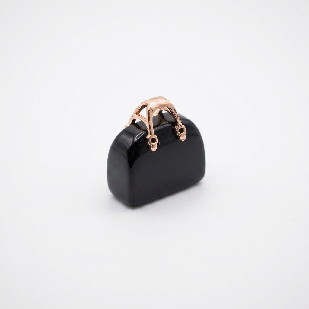 Colgante Bolso Tallado Piedra Obsidiana