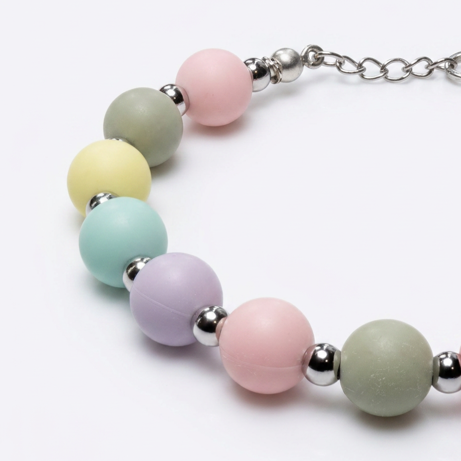 Pulsera Arcoíris Combinada Plateada