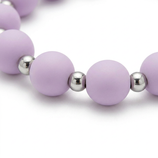 Pulsera Arcoíris Malva Plateado