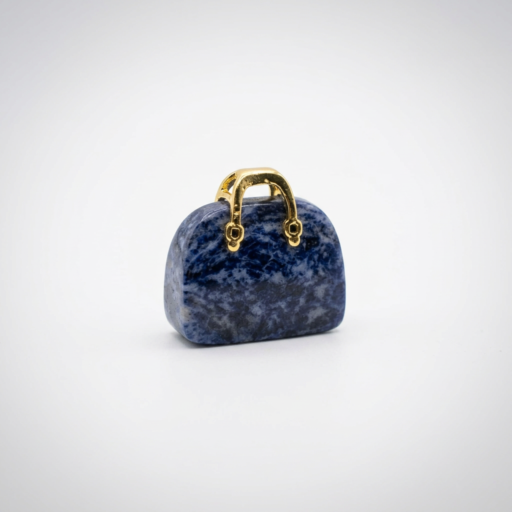 Colgante Bolso Tallado Piedra Sodalita