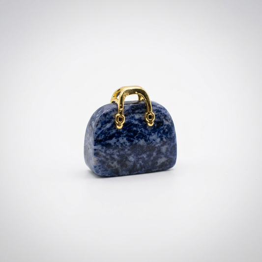 Colgante Bolso Tallado Piedra Sodalita