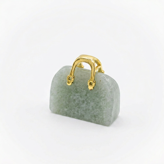 Colgante Bolso Tallado Piedra Aventurina