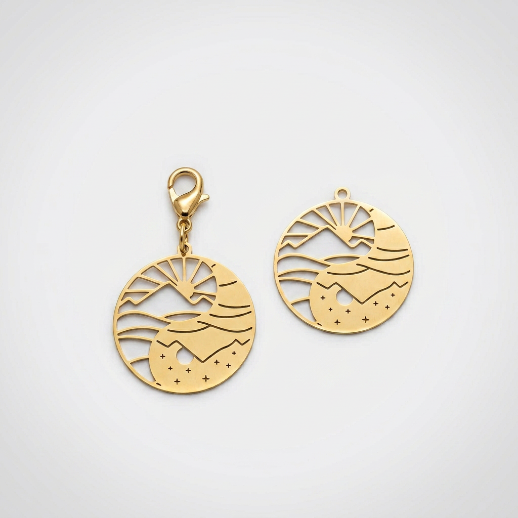 Colgante Yin y Yang Dorado