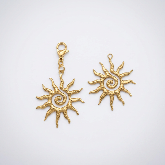 Colgante Sol Espiral Maxi Dorado