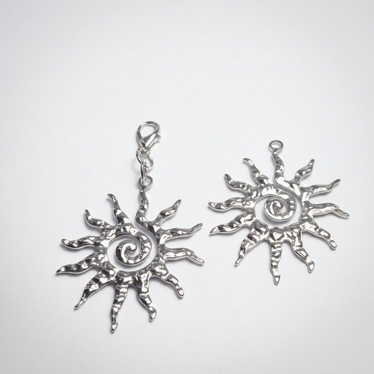 Colgante Sol Espiral Maxi Plateado
