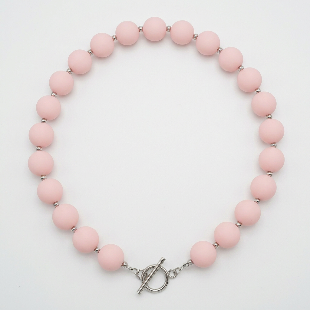 Collar Arcoíris Rosa Plateado
