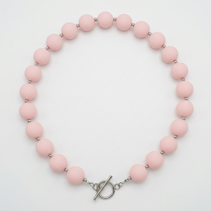 Collar Arcoíris Rosa Plateado