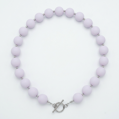 Collar Arcoíris Malva Plateado