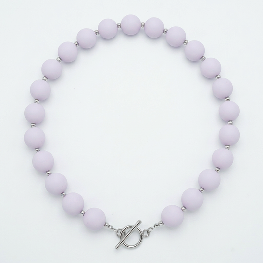 Collar Arcoíris Malva Plateado
