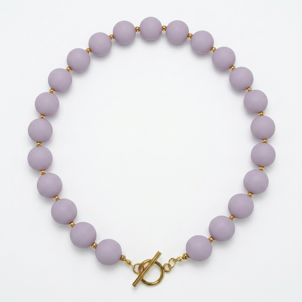Collar Arcoíris Malva Dorado