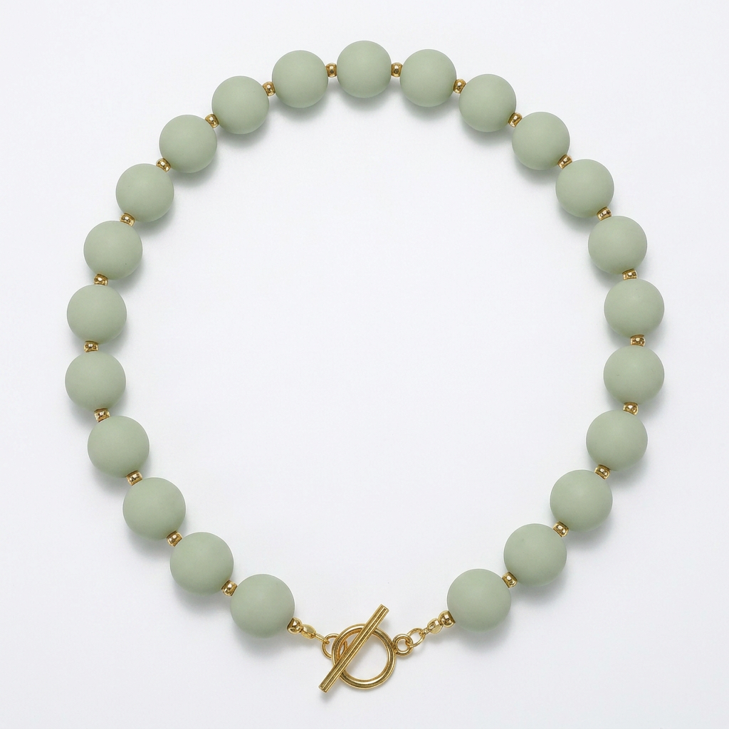 Collar Arcoíris Verde Oliva Dorado