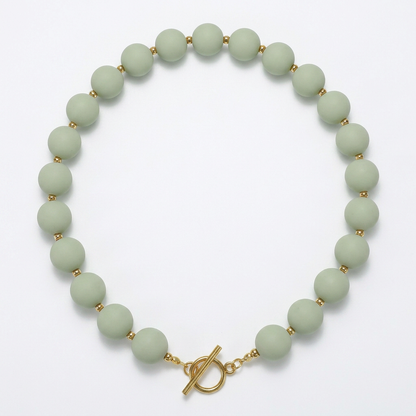 Collar Arcoíris Verde Oliva Dorado