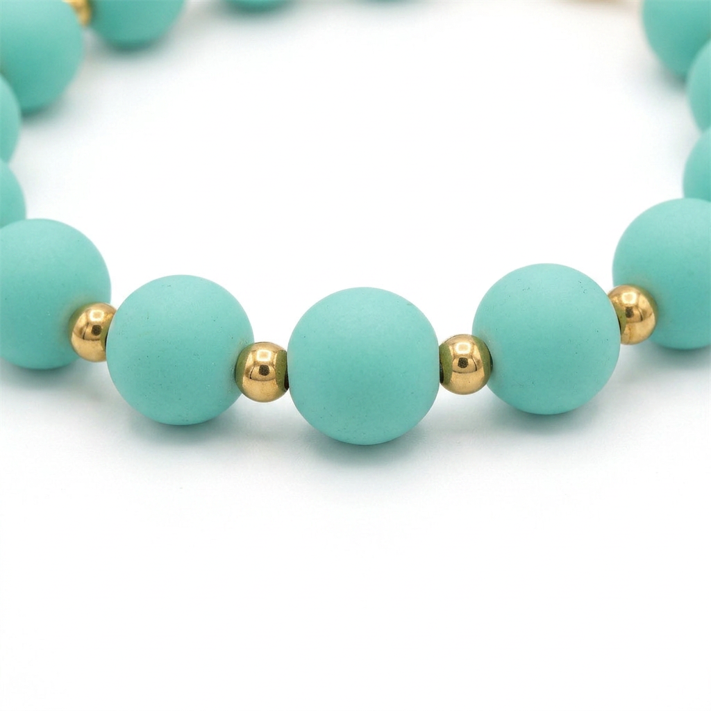 Pulsera Arcoíris Verde Agua Dorado