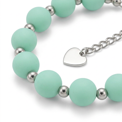 Pulsera Arcoíris Verde Agua Plateado