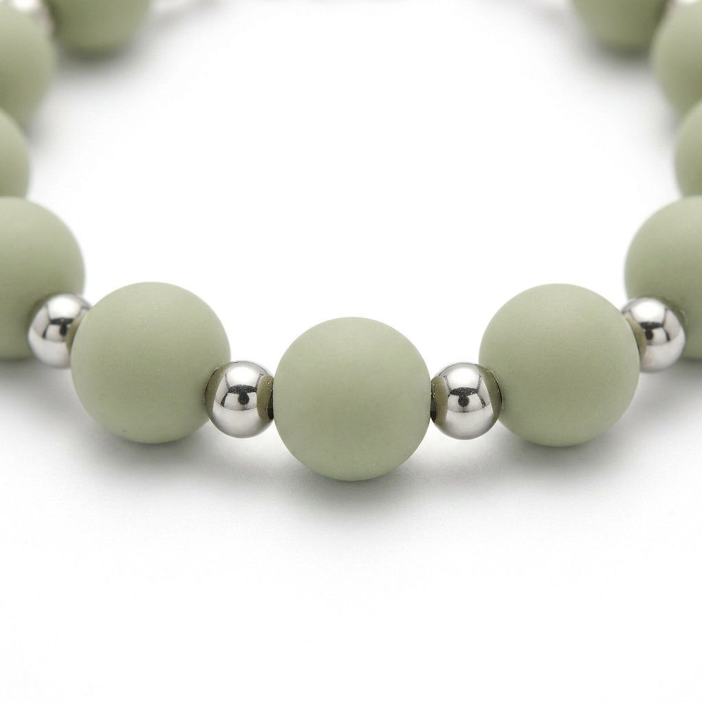 Pulsera Arcoíris Verde Oliva Plateado