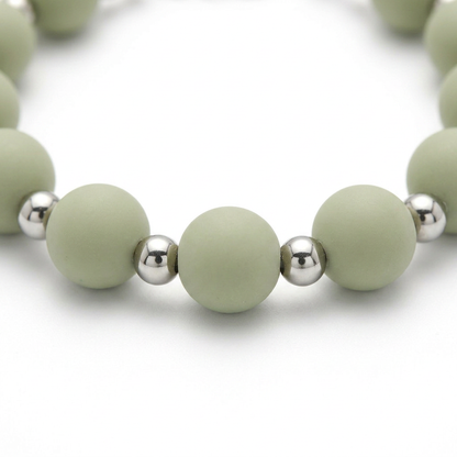 Pulsera Arcoíris Verde Oliva Plateado