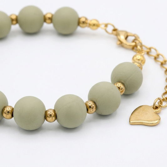 Pulsera Arcoíris Verde Oliva Dorado