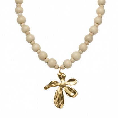 Collar Semilla Marfil Dorado