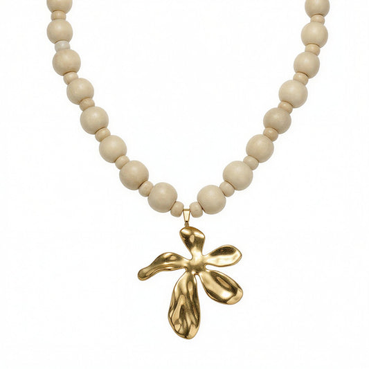 Collar Semilla Marfil Dorado