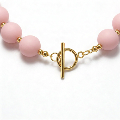 Collar Arcoíris Rosa Dorado