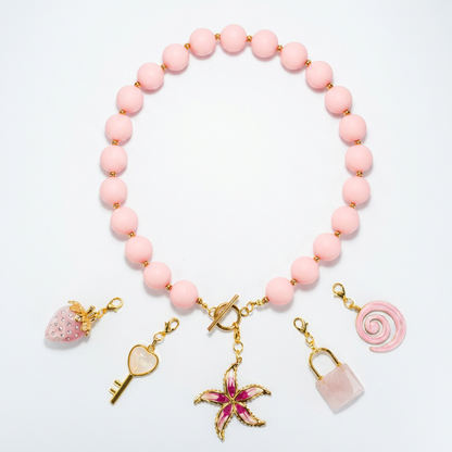 Collar Arcoíris Rosa Dorado
