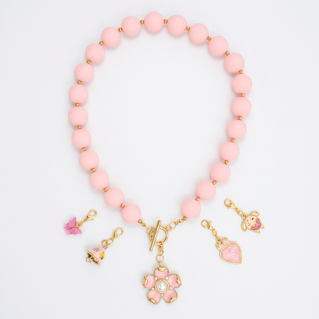 Collar Arcoíris Rosa Dorado