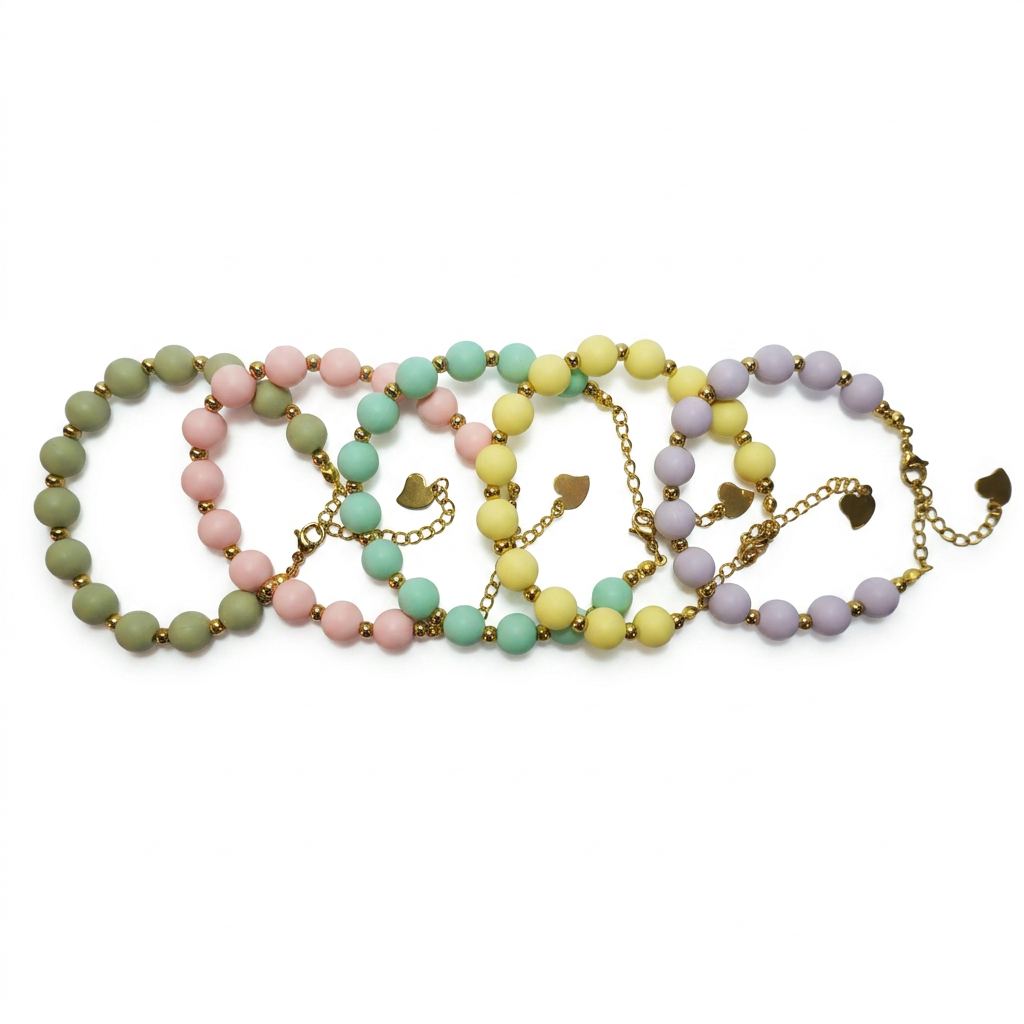 Pulsera Arcoíris Verde Agua Dorado