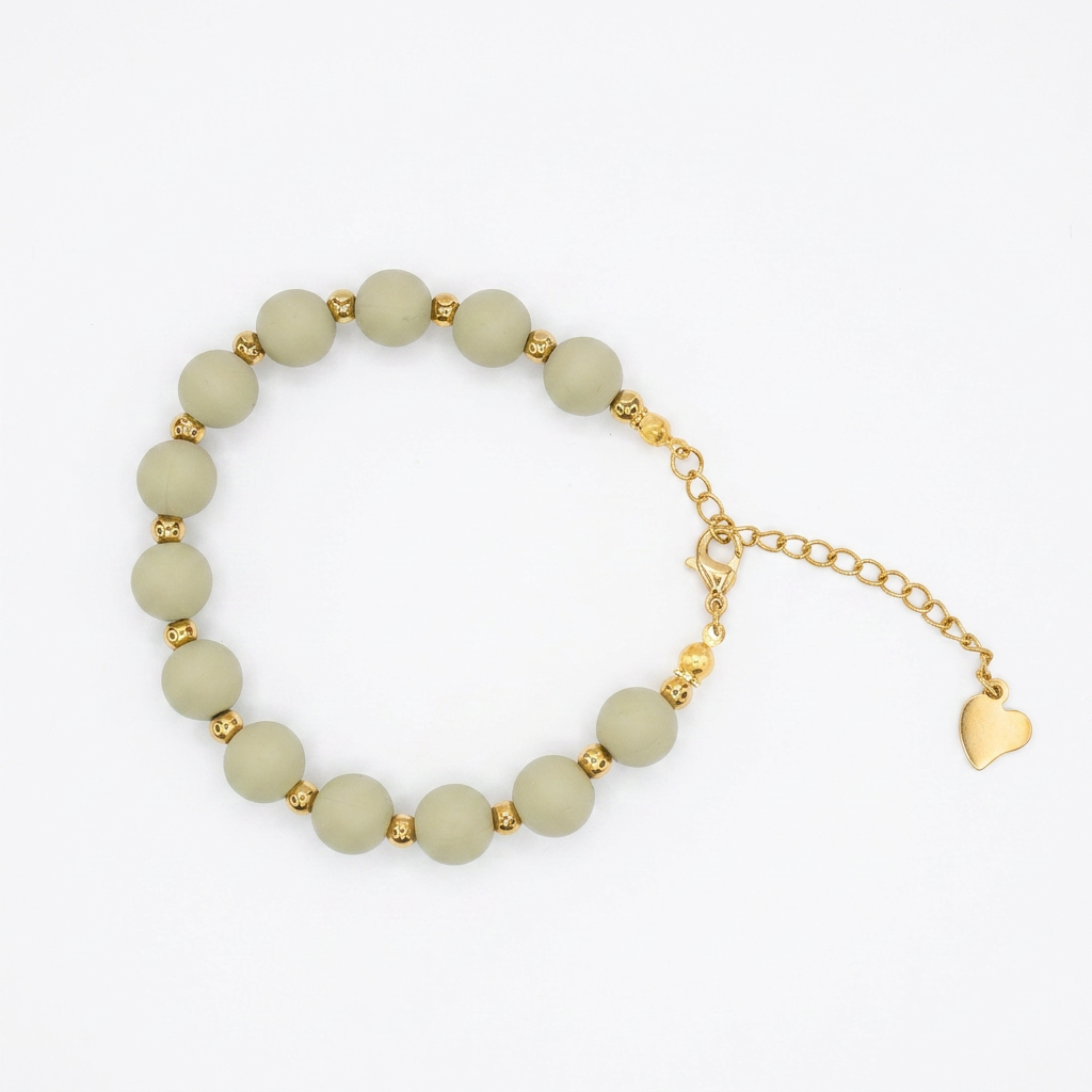 Pulsera Arcoíris Verde Oliva Dorado