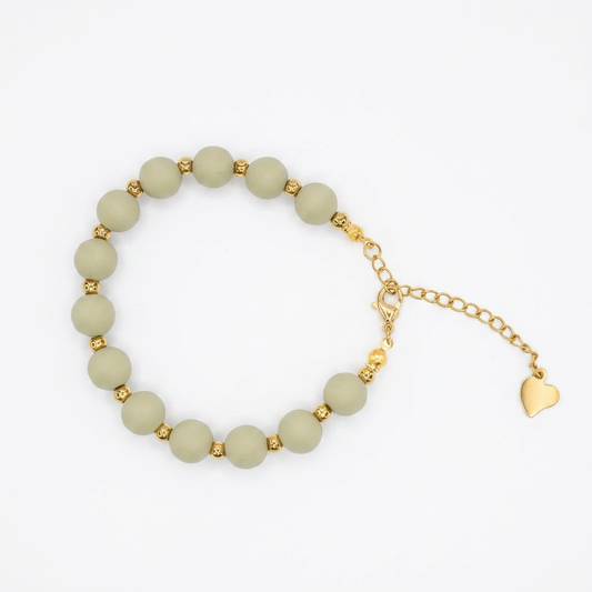 Pulsera Arcoíris Verde Oliva Dorado