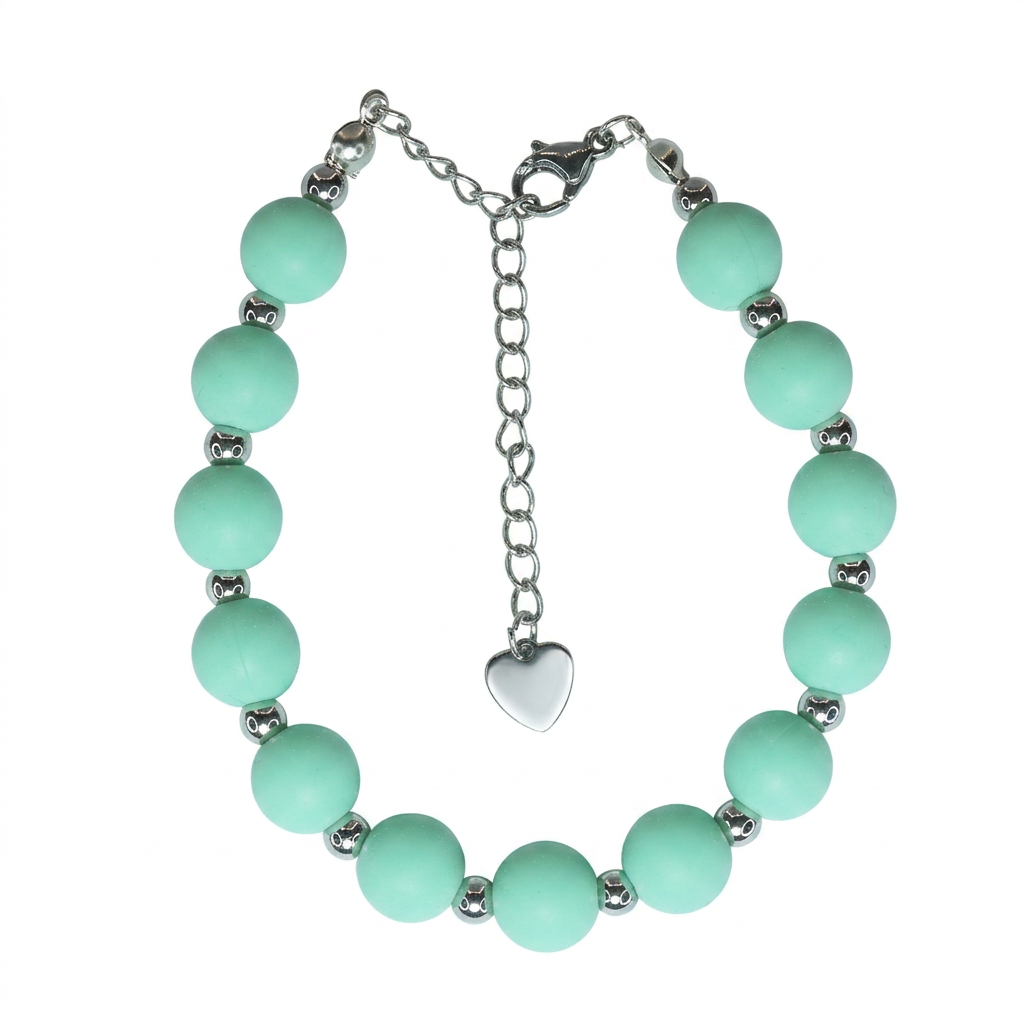 Pulsera Arcoíris Verde Agua Plateado