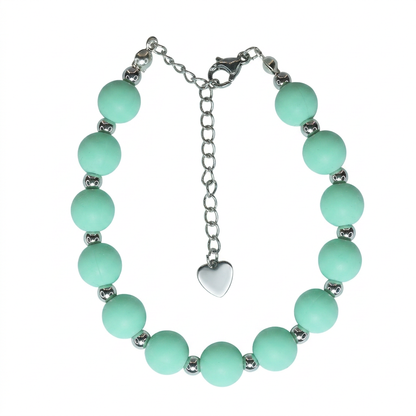 Pulsera Arcoíris Verde Agua Plateado
