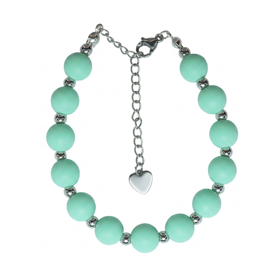 Pulsera Arcoíris Verde Agua Plateado