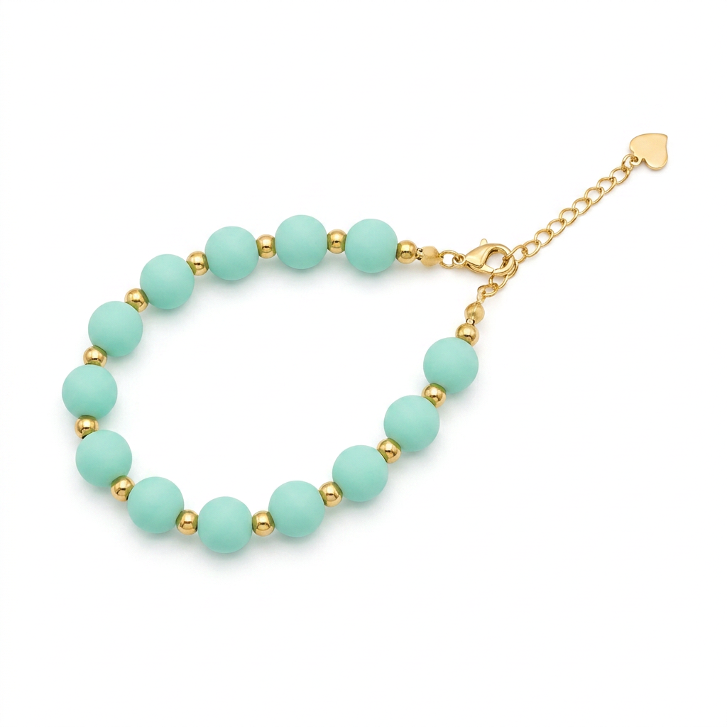 Pulsera Arcoíris Verde Agua Dorado