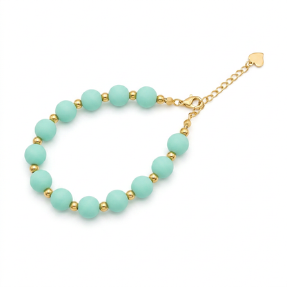 Pulsera Arcoíris Verde Agua Dorado
