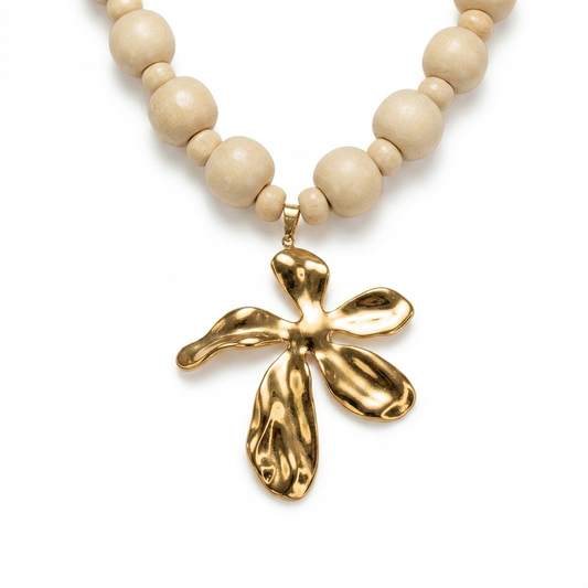 Collar Semilla Marfil Dorado